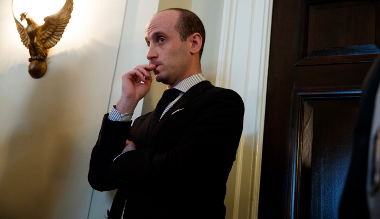 Senior White House adviser Stephen Miller has been accused of attempting to steer immigration negotiations in a hardline direction as the White House and Congress scramble to reach both an immigration deal and a funding agreement that could reopen the government. (AP Photo/Evan Vucci)
