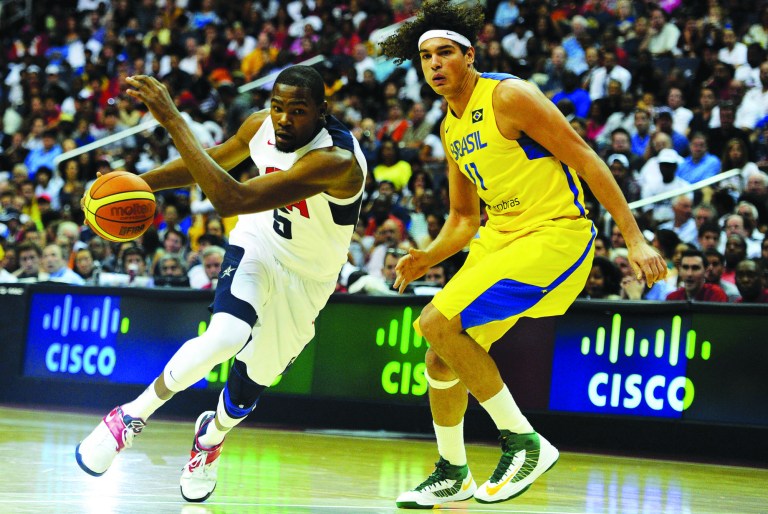 Patrick Smith/Getty Images
D.C. native Kevin Durant finished with 11 points as Team USA defeated Brazil in an Olympic tuneup Monday night at Verizon Center.