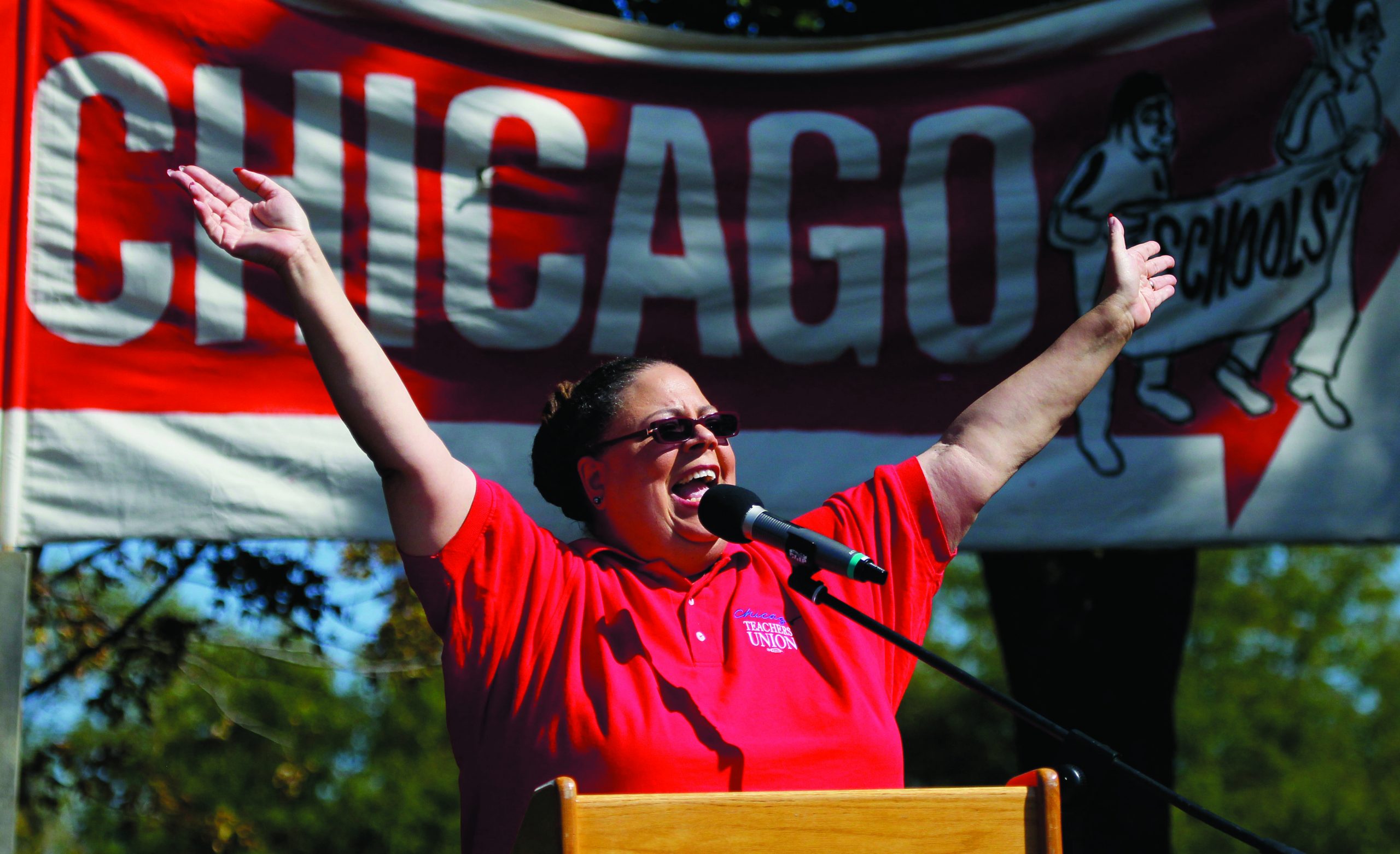 Thousands of striking teachers rally in Chicago