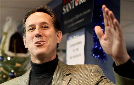 Santorum scoffs at rivals for skipping debate