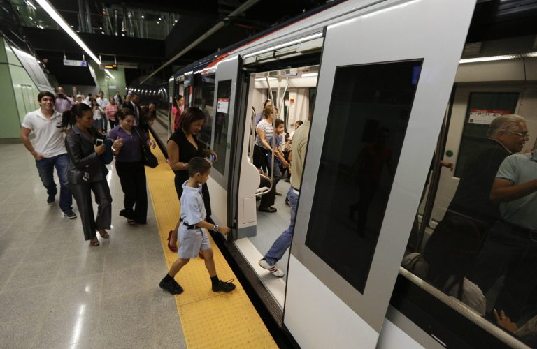 Panama’s president unveiling subway ahead of vote