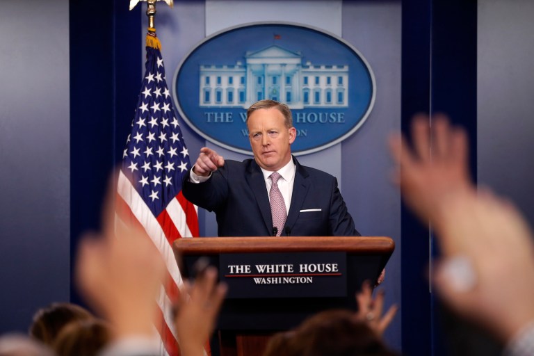 Also defends his integrity, saying White House seeks never to lie to the press. (AP Photo/Pablo Martinez Monsivais)