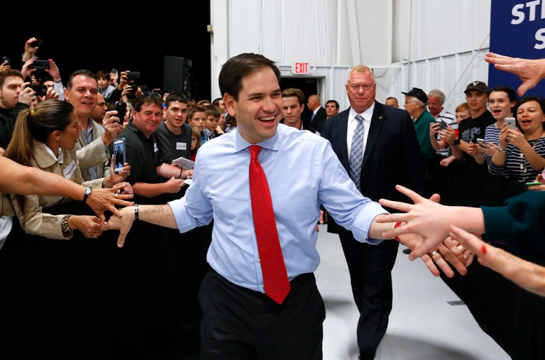 Officially, Rubio remains a candidate, which entitles him to as many 91 -- possibly more -- of the roughly 167 delegates he won. (AP Photo/Paul Sancya)
