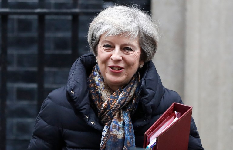 Theresa May, prime minister of the United Kingdom, is expected to pledge her support to furthering the relationship between Britain and America, according to prepared remarks for a speech on Thursday. (AP Photo/Kirsty Wigglesworth)