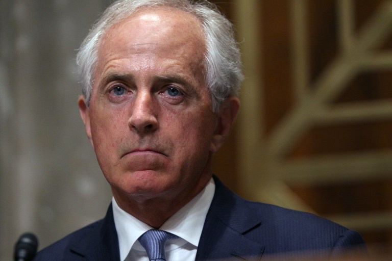 Sen. Bob Corker, R-Tenn., announced that he has removed himself from consideration to be Donald Trump's running mate. (AP Photo/Lauren Victoria Burke)