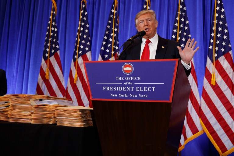 President-elect Trump said he wasn't shocked there would be cameras or microphones put in a hotel room where he was staying in Moscow. (AP Photo/Evan Vucci)