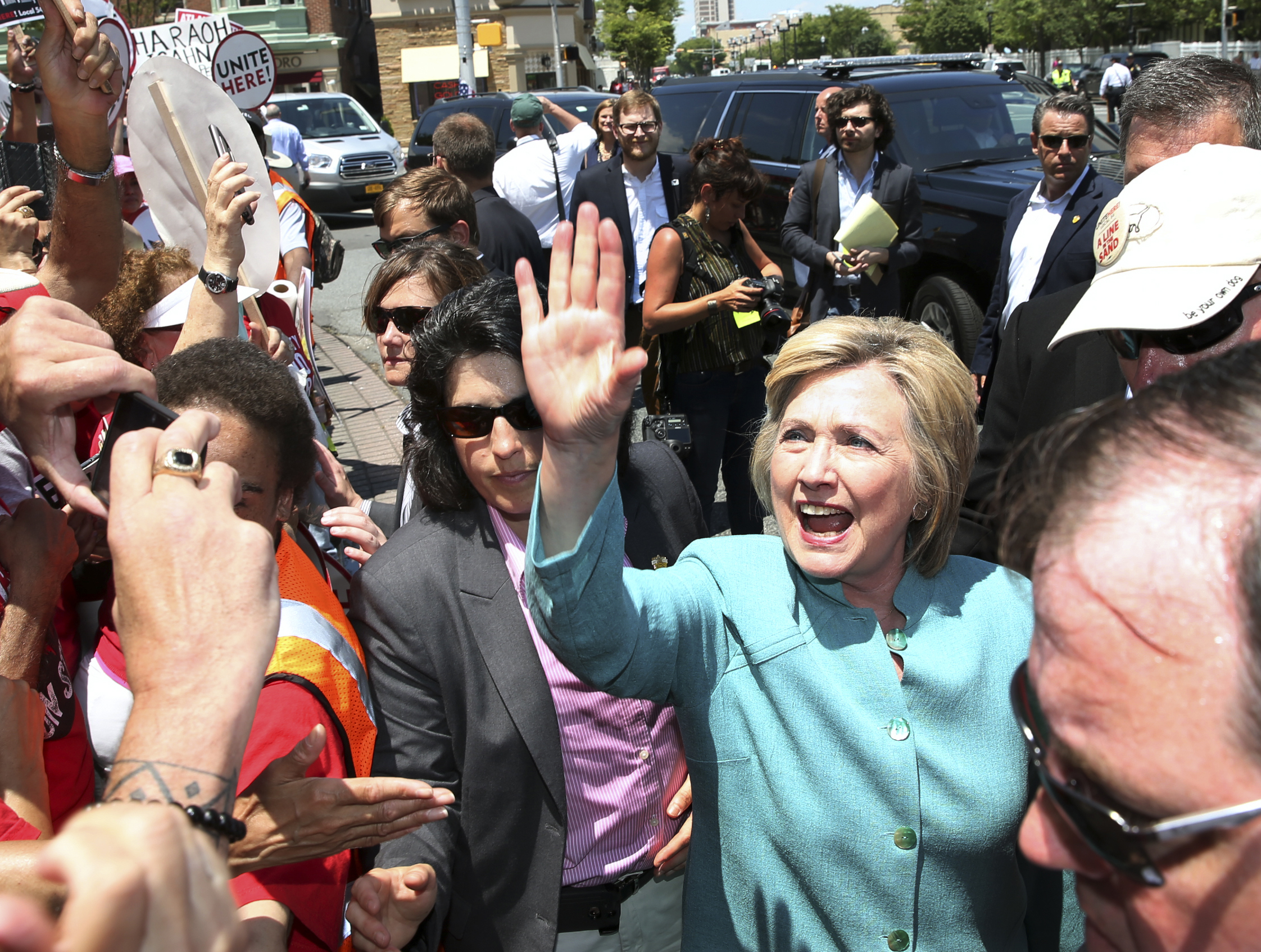 Pre-tape polls in battleground states favor Clinton