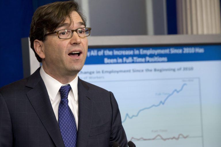 Council of Economic Advisers Chairman Jason Furman speaks about the economy during the White House daily news briefing in Washington, Tuesday, Dec. 16, 2014. (AP Photo/Jacquelyn Martin)