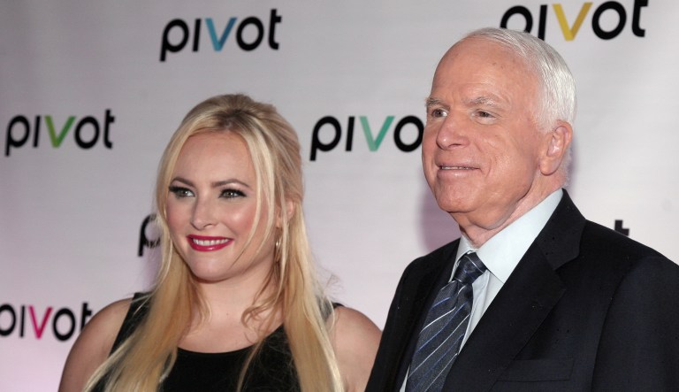 Meghan McCain and Ben Domenech were married by John Dickerson in Arizona on Tuesday. (Photo by Andy Kropa/Invision/AP)