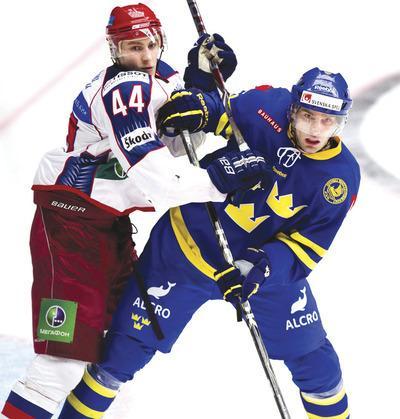 Andreas Hillergren/AP
Swedish player Mattias Sjogren, right, participated in the rookie development camp in July and will fight for a spot on the Capitals.