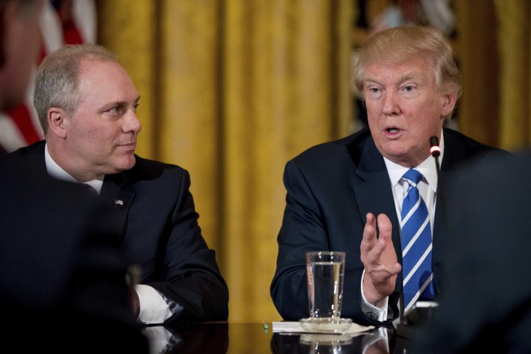 President Trump issued strong support of the House Republican Obamacare replacement bill on Tuesday after the healthcare plan was met with skepticism from conservatives. (AP Photo/Andrew Harnik)