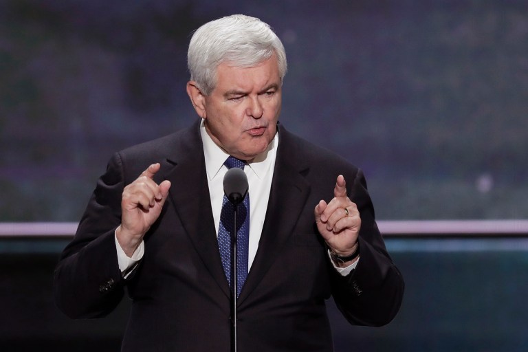 Former House Speaker Newt Gingrich thinks there are two sides of Donald Trump on the campaign trail. 