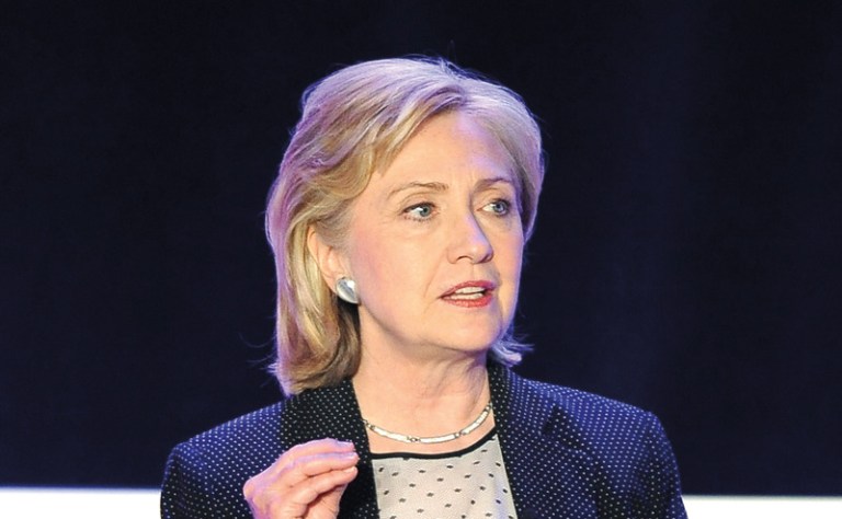 Hillary Clinton is still many months from announcing whether she will run for president in 2016 -- but, for a potential running mate, it's never too early to start cozying up. (Photo by Angela Weiss/Getty Images)