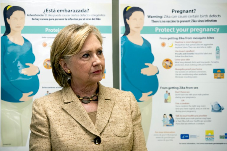 Hillary Clinton said Wednesday that as president, she would tackle a host of healthcare issues from prescription drug prices to opioid abuse to mental health problems. (AP Photo/Andrew Harnik)