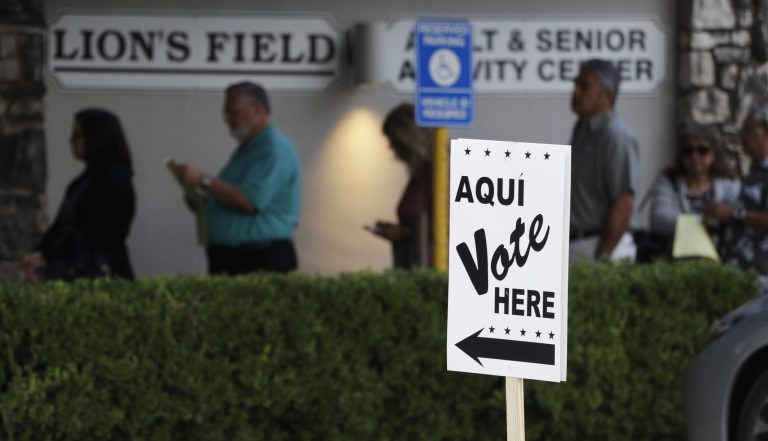 As of 10 a.m. Tuesday morning, no one gives Trump less than an 80 percent chance of winning Texas. (AP Photo/Eric Gay)
