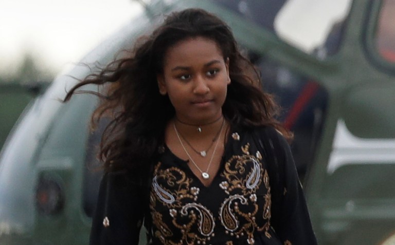 Sasha Obama, the youngest daughter of President Obama and first lady Michelle Obama, missed her dad's farewell speech in Chicago. (AP Photo/Manuel Balce Ceneta)