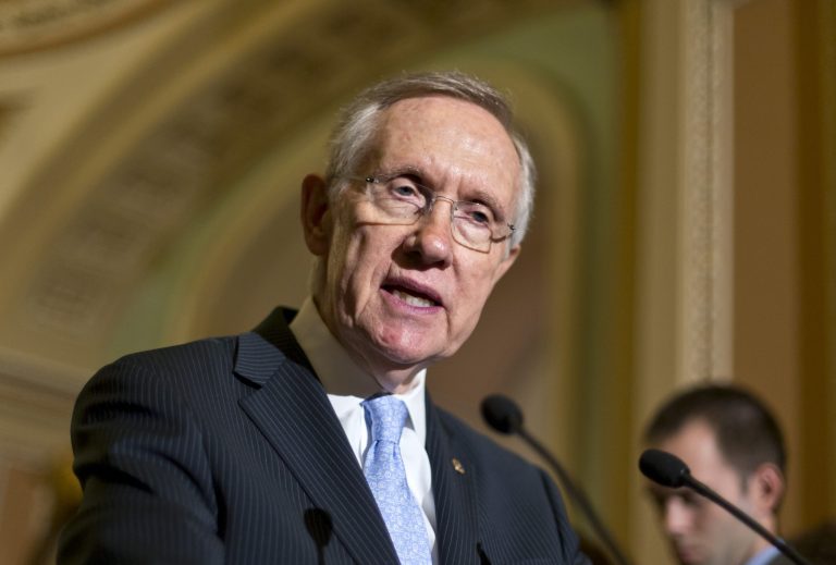 Sen. Harry Reid, D-Nev., threatened Thursday to invoke the so-called ânuclear optionâ as early as Tuesday if Republicans continue to filibuster presidential nominees. (AP/J. Scott Applewhite)