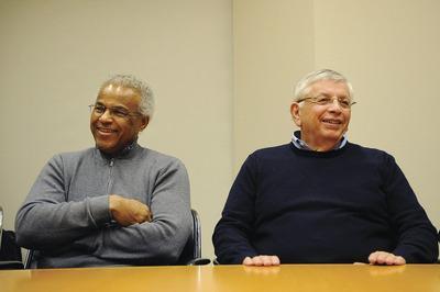 Patrick McDermott/Getty Images
Commissioner David Stern, right, and union executive director Billy Hunter were part of a 15-hour session that ended Saturday at 3 a.m.