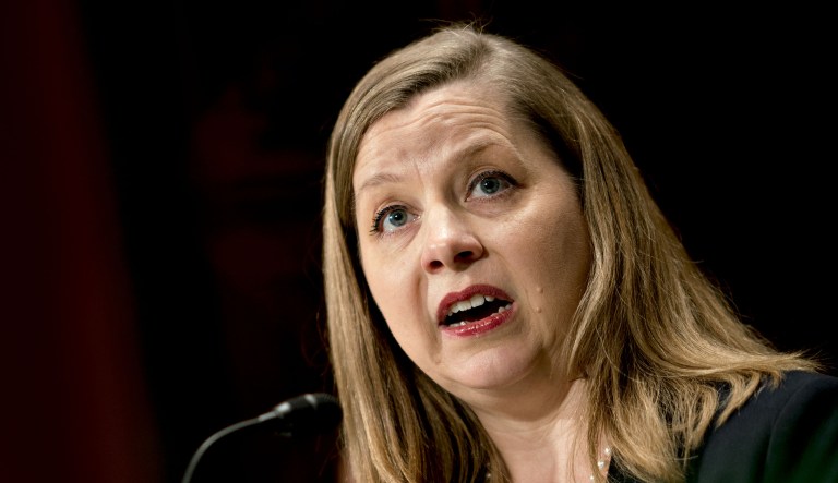 Michelle Bowman, governor of the Federal Reserve nominee for President Trump, speaks during a Senate Banking Committee confirmation hearing in D.C. on May 15, 2018.