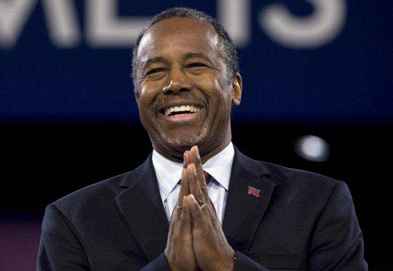 Ben Carson said Monday that Trump opponents' 'Alinsky-ite tactics' could lead to more violence at Trump's rallies. (AP Photo/Carolyn Kaster)