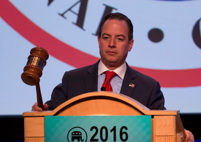Republican National Committee Chairman Reince Priebus defended Donald Trump's all but certain victory to become the GOP nominee. (AP Photo/Wilfredo Lee)