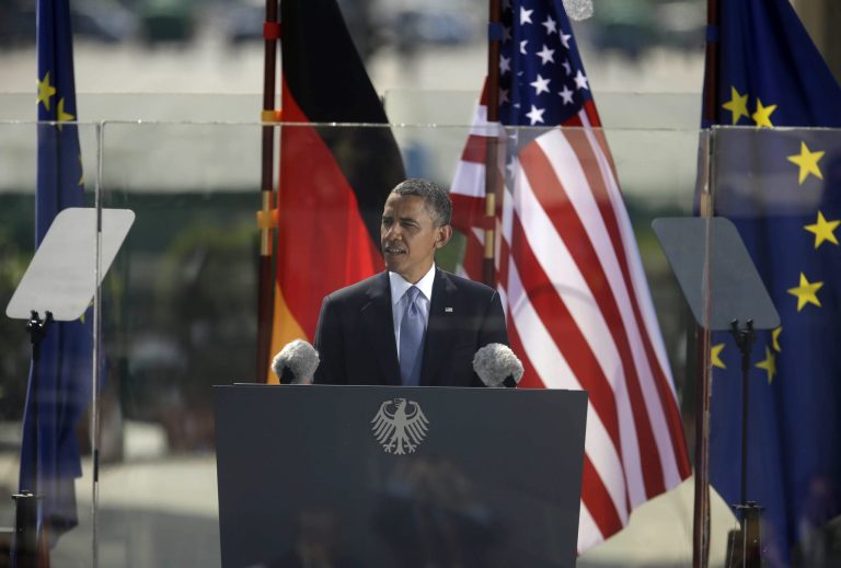 It began with the speech at the Brandenburg Gate in Germany in June 2008, when Barack Obama took his act to an international audience. (AP Photo/Pablo Martinez Monsivais)
