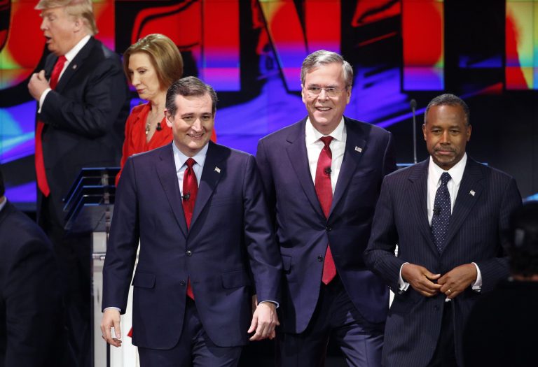 Exploring ideas on what would Republican presidential candidates could say for the Cleveland Convention acceptance speech. (AP Photo/John Locher)