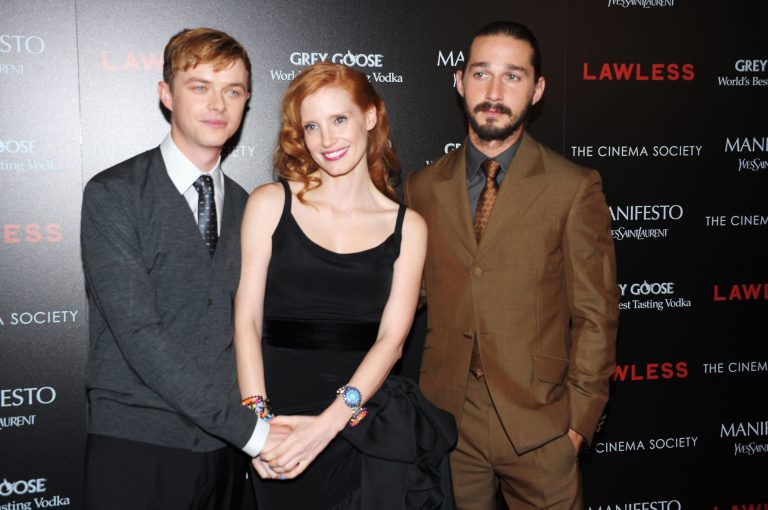 NEW YORK, NY - AUGUST 13:  Actors Dane DeHaan, Jessica Chastain and Shia LaBeouf attend The Cinema Society & Manifesto Yves Saint Laurent screening of The Weinstein Company's 