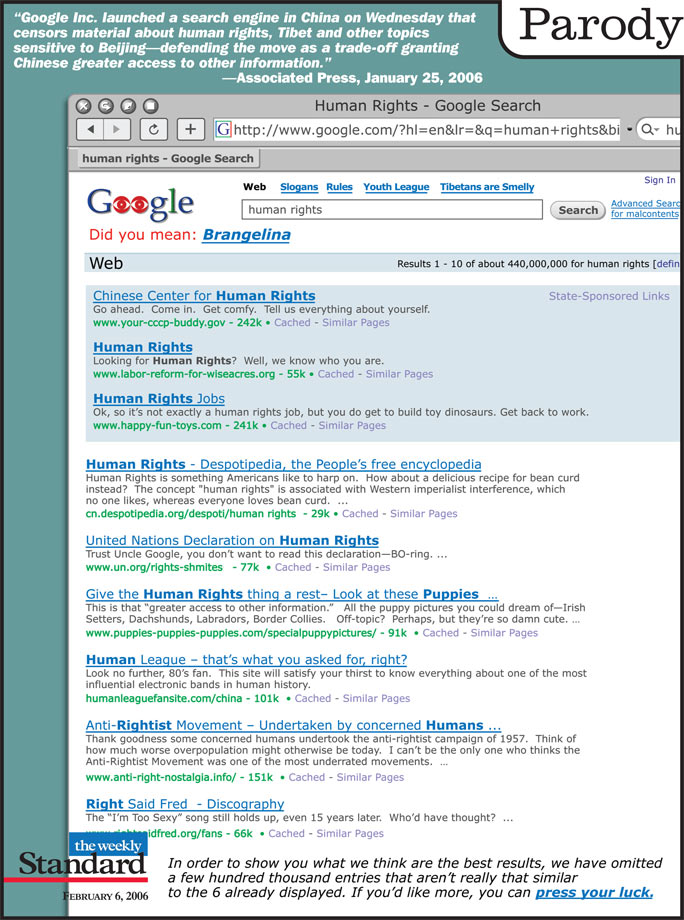 Googling “human rights” in China.