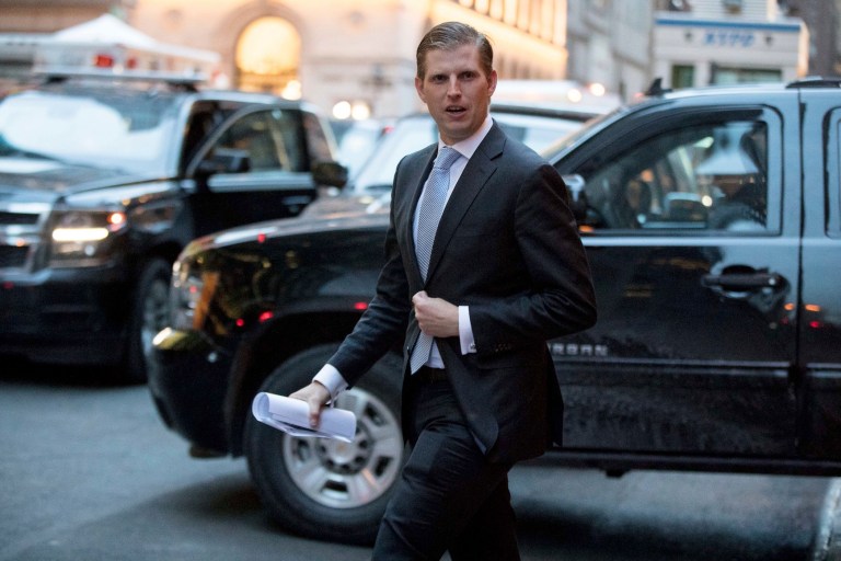 Eric Trump may have lied about whether his dad took money from his foundation for his golf course. (AP Photo/Andrew Harnik, File)