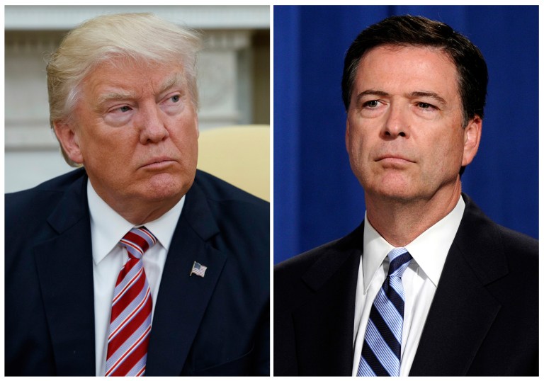 Whereas Democrats once castigated former FBI Director James Comey for his perceived influencing of the 2016 presidential election in Donald Trump's favor, they are now willing to use his testimony to guide their view of the president. (AP Photo/Evan Vucci, left, and Susan Walsh, File)