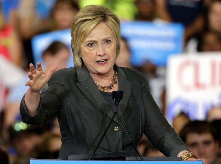 Hillary Clinton called the Supreme Court's ruling against the president's executive action on immigration a window into Donald Trump's America. (AP Photo/Chuck Burton)