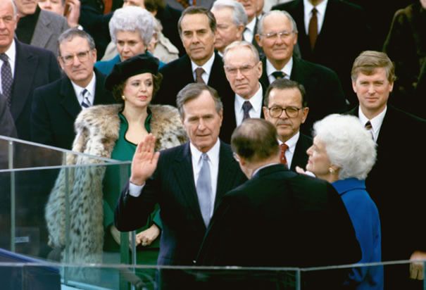 Former President George H.W. Bush was elected in 1988 on a 
