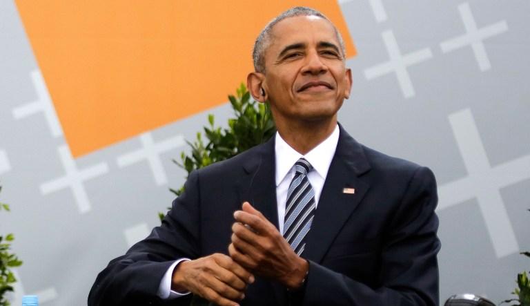 Former President Barack Obama, during a event on democracy and global responsibility in Berlin, discussed the importance of humanitarian aid, saying 