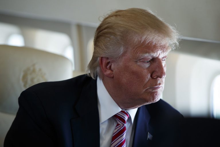 Eighty-eight retired military leaders released an open letter Tuesday saying they back Donald Trump for president. (AP Photo/Evan Vucci)