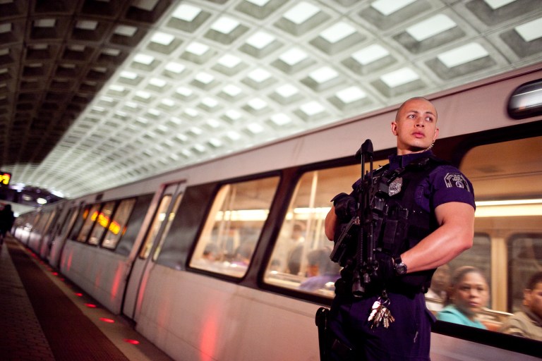 DC public transit to increase police presence amid rise in crime Metro Transit Police officers patrol at the Chinatown Metro Station in Washington, D.C., on Monday May 2, 2011.