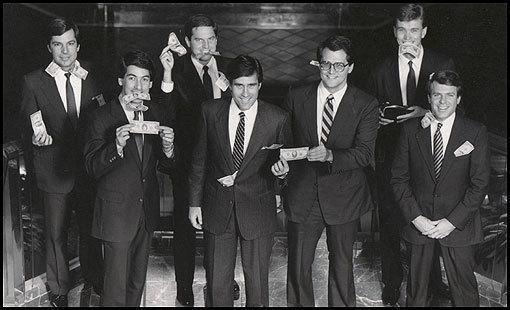 Bain Capital employees raining cash on Mitt Romney