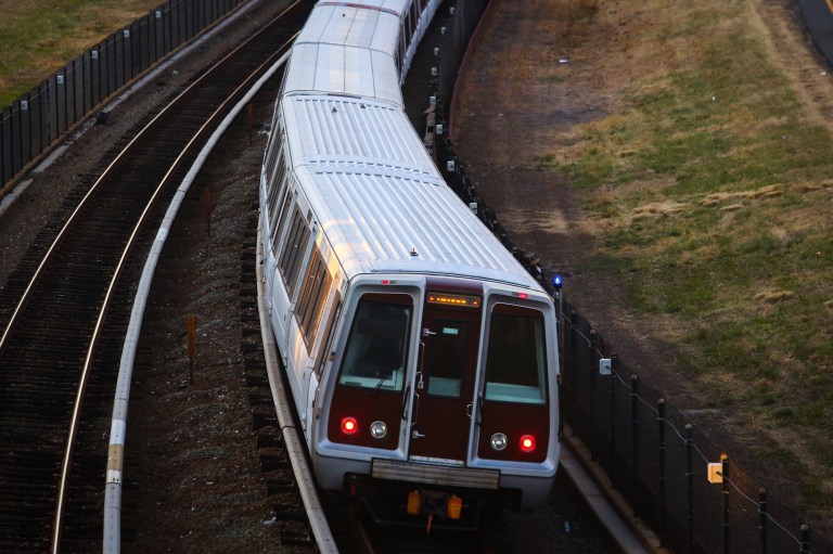 A metro train travels westbound along interstate 66, Thursday, December 13, 2012