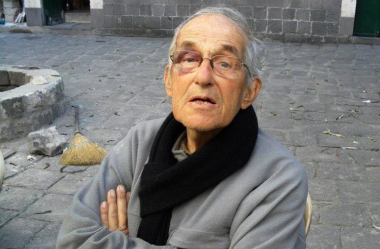 In this photo taken on March 28, 2014 and released by a neutral activist youth group, About our Neighborhood Hamidiyeh Simply, which has been authenticated based on its contents and other AP reporting, shows Dutch Father Francis Van Der Lugt, 72, in Homs, Syria. A masked gunman opened fire on Van Der Lugt, a well-known elderly Dutch priest, in the central Syrian city of Homs on Monday, killing him instantly, a fellow priest and an activist group said. (AP Photo/About our Neighborhood Hamidiyeh Simply)
