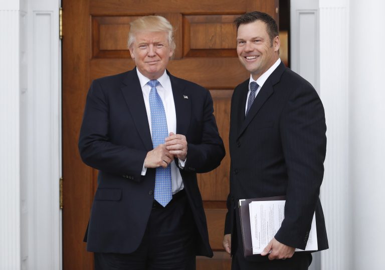 Kansas Secretary of State Kris Kobach on Wednesday confirmed his office secured its first conviction of a noncitizen who illegally voted in an election. (AP Photo/Carolyn Kaster, File)