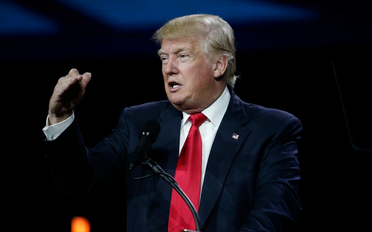 Donald Trump isn't your standard conservative Republican, but on one issue he did his best to sound like one while addressing the Western Conservative Summit on Friday: judges. (AP Photo/David Zalubowski)