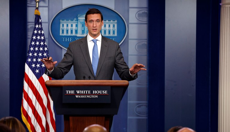 The Jones Act requires ships moving goods between U.S. ports to be U.S. flagged and operated, but Bossert said that restriction was not impeding the movement of emergency supplies to the island. (AP Photo/Evan Vucci)