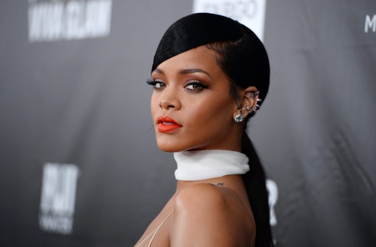 This Oct. 29, 2014 file photo shows Rihanna at the 2014 amfAR Inspiration Gala at Milk Studios in Los Angeles. (Photo by Jordan Strauss/Invision/AP, File)