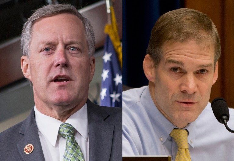 Mark Meadows and Jim Jordan visited the Washington Examiner on Thursday March 30. Here are some of the highlights. (AP)
