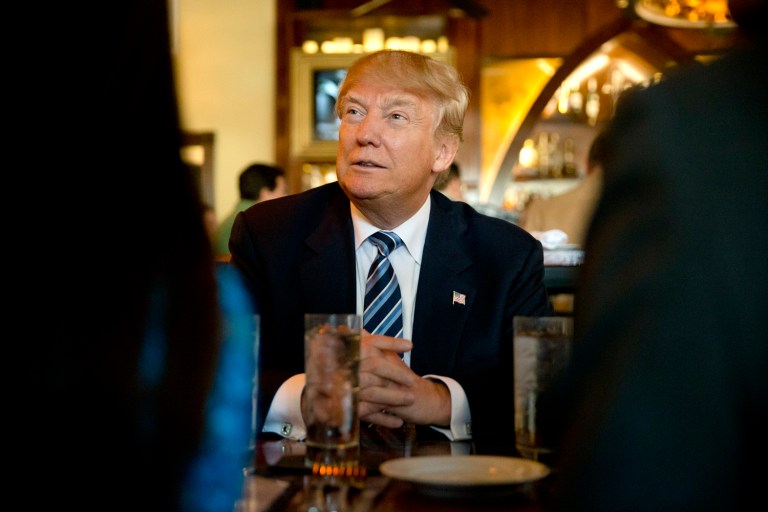 Republican presidential candidate Donald Trump still has a lead in South Carolina, but it's narrowing in the days before the state's primary contest. (AP Photo/Matt Rourke)