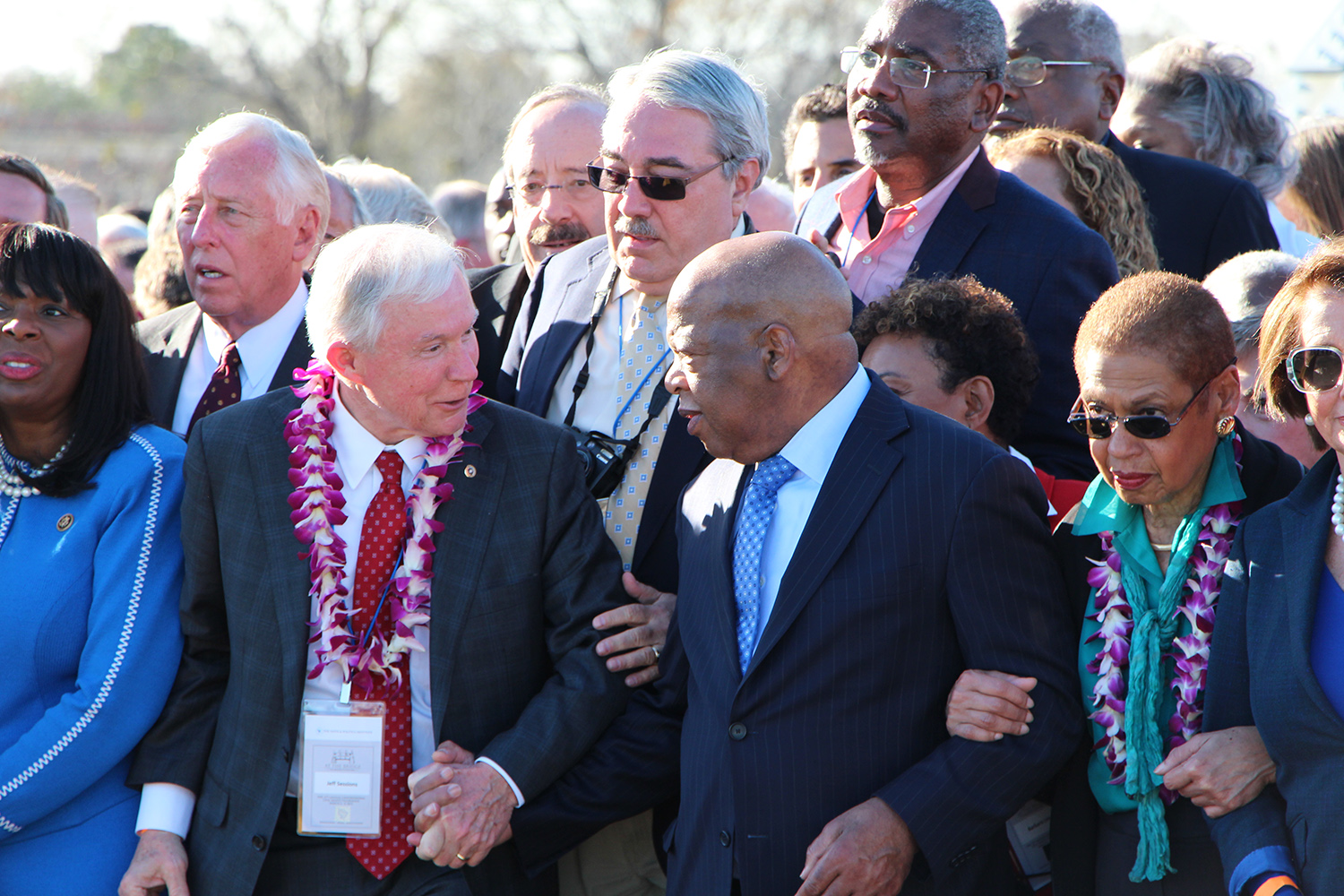 Flashback: When Jeff Sessions and John Lewis linked arms at Edmund Pettus Bridge