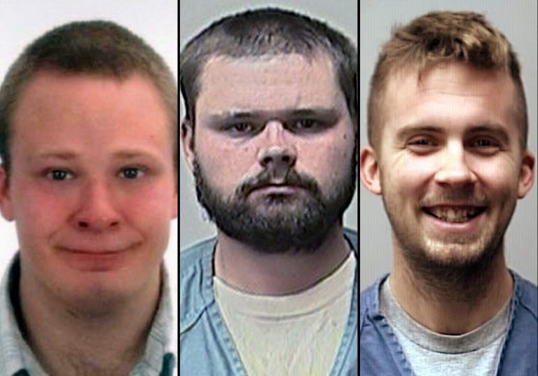   This combination of undated photos provided by the Dane County, Wis., Sheriff's Office shows, from left: Matthew Graville; Robert McCumber and Jeffrey Vogelsberg, right. Prosecutors have accused Vogelsberg of beating and torturing to death his autistic half-brother, Graville, in the bathroom of the house he shared with McCumber in Mazomanie, Wis. McCumber is charged with helping bury Graville's body. Vogelsberg faces an extradition hearing in Washington state on Thursday, Dec. 6, 2012 on a homicide charge. (AP Photo/Dane County Sheriff's Office)  