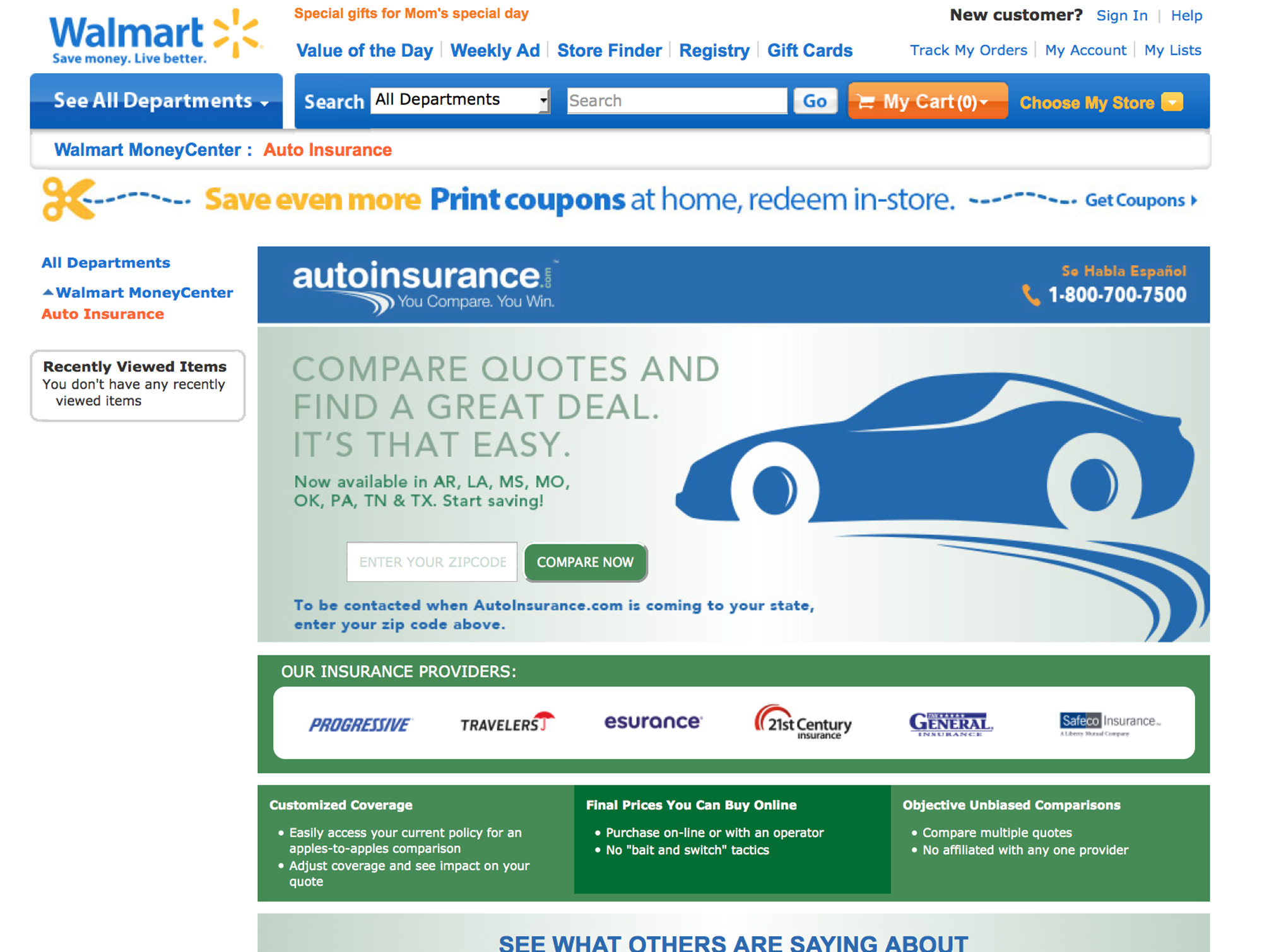 Wal-Mart brings one-stop shopping to car insurance