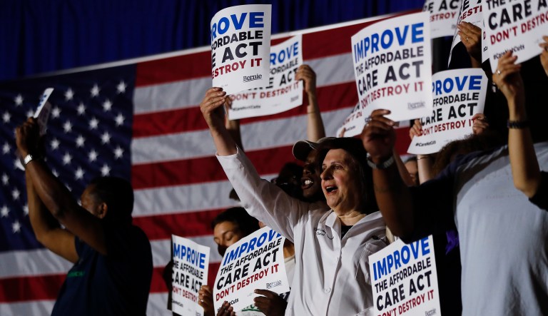 A new poll says the majority of Republican voters back a plan to repeal Obamacare without a replacement. (AP Photo/John Minchillo)