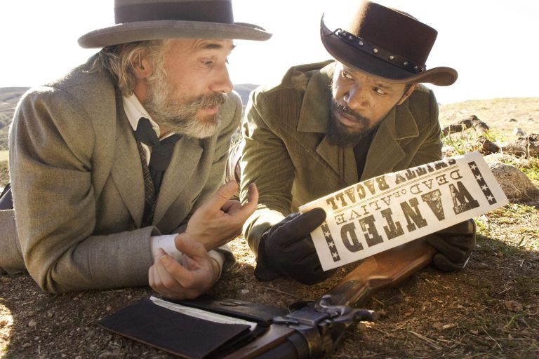   This undated publicity image released by The Weinstein Company shows, Christoph Waltz as Schultz, left, and Jamie Foxx as Django in the film, 